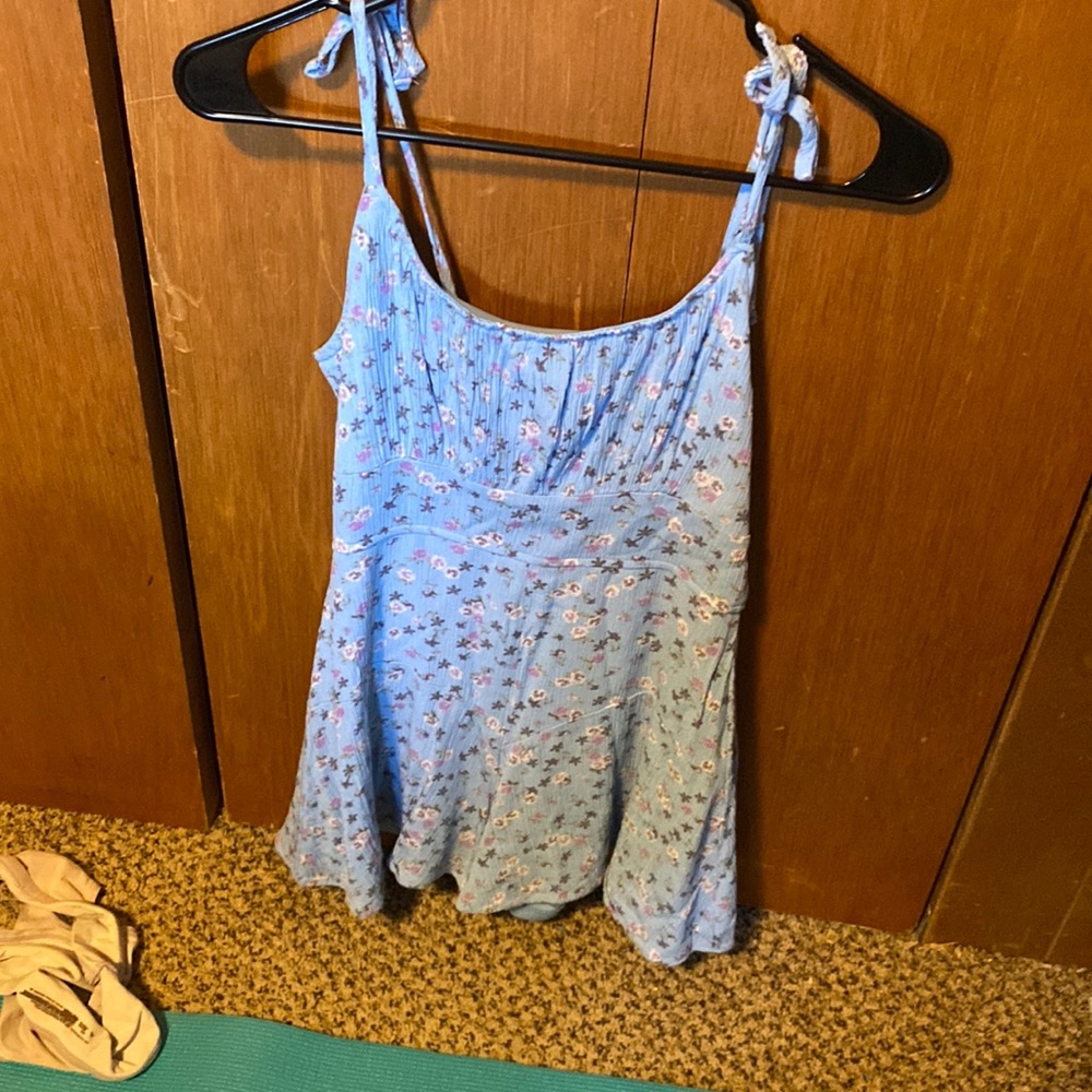 A blue flower romper